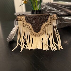 Trinity Ranch Floral Tooled Collection Clutch/Crossbody - Coffee